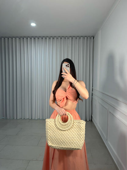 Bolsa Tote Straw Ivory