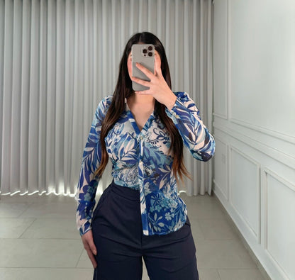 Blusa Blue Leaf