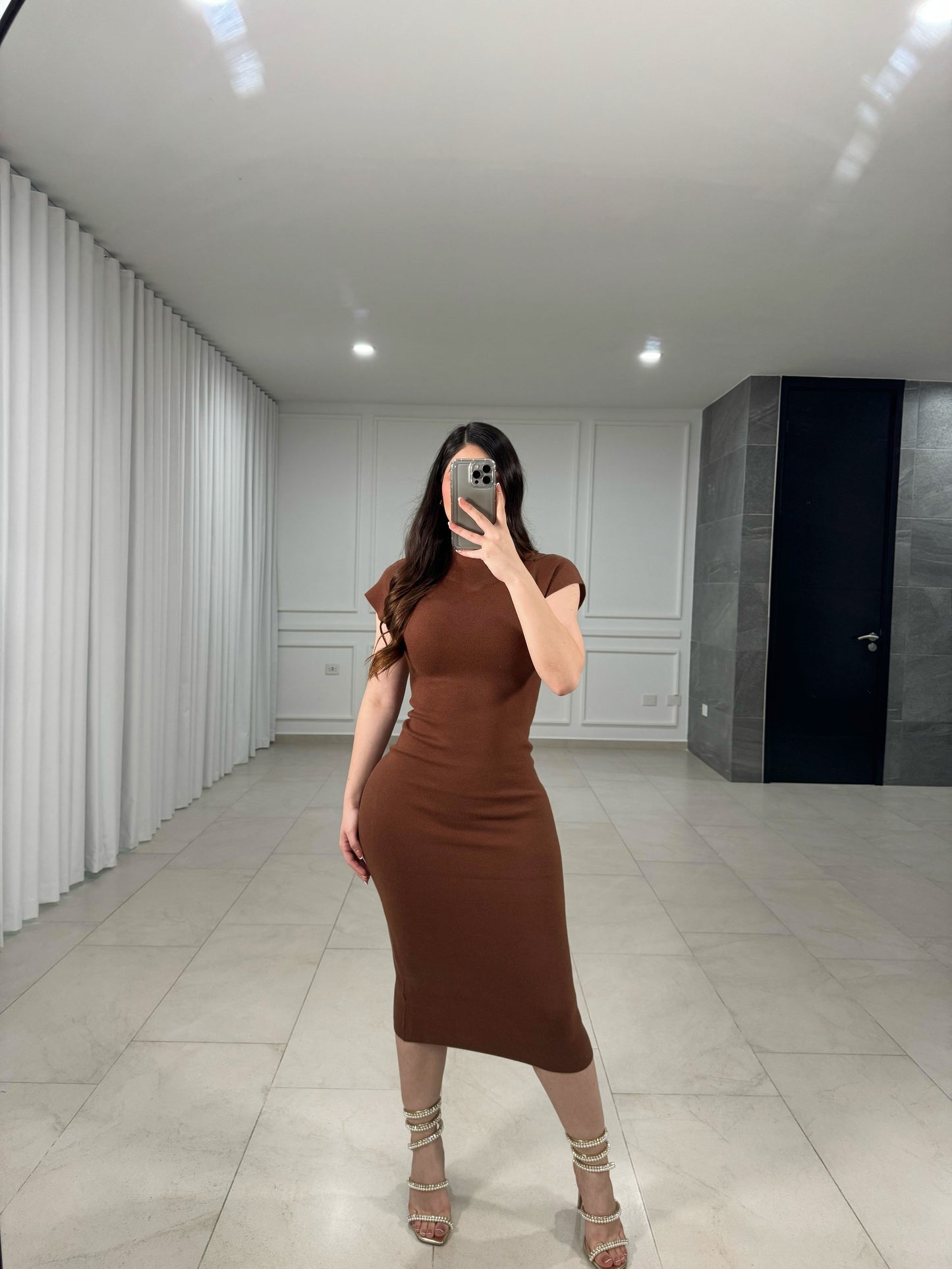 Brown Midi Dress