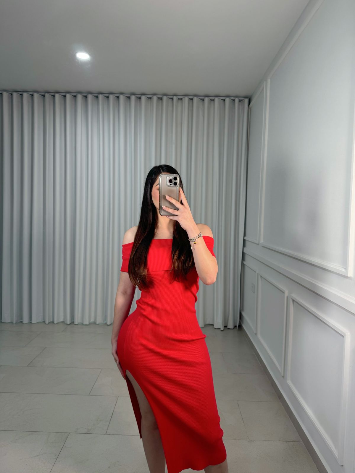 Vermilion Shoulder Dress