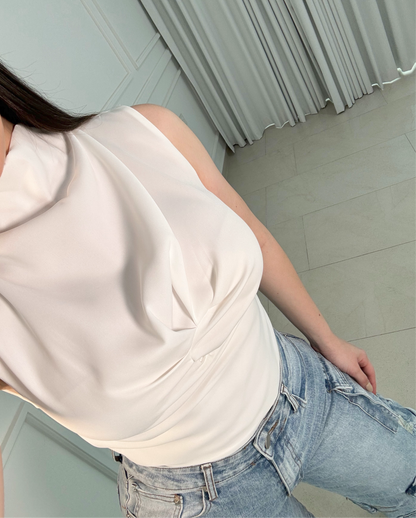 Blusa Ruched Blanca