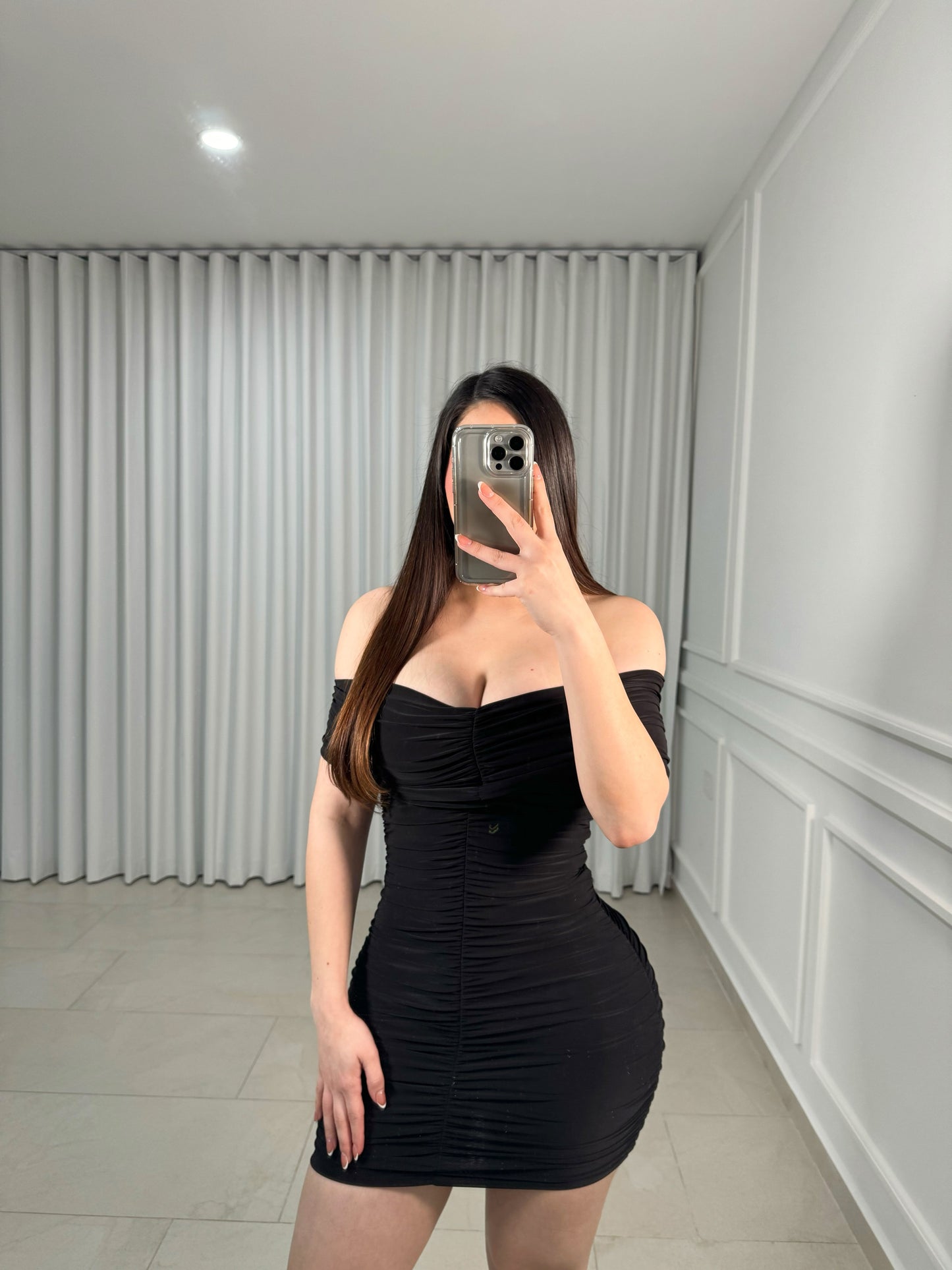 Off Black Short Dress