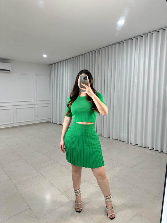 Green Skirt Set