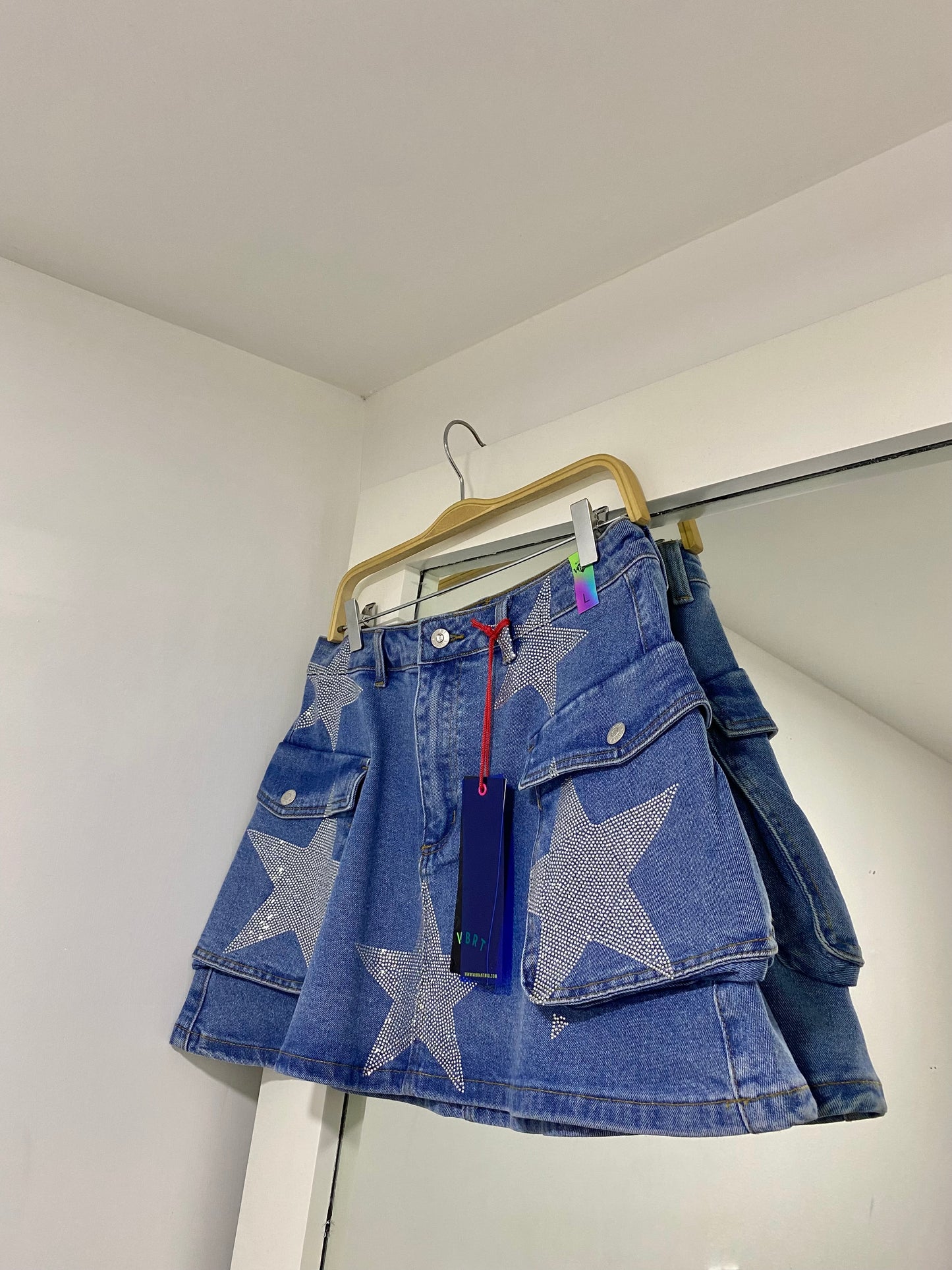 Star Denim Mini Skirt