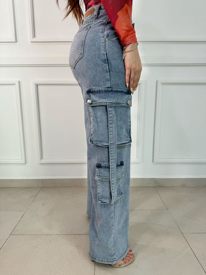 Pantalon Cargo Denim