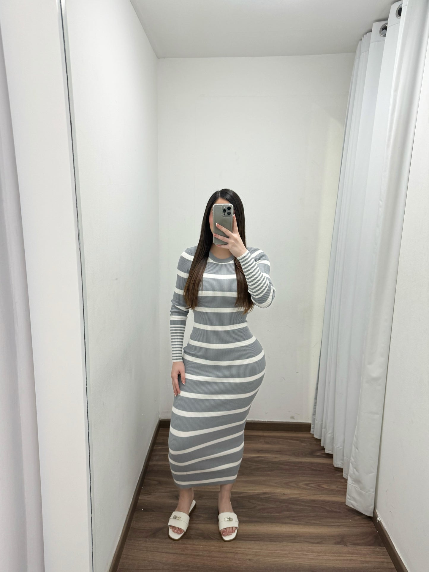 Vestido Stripe Grey