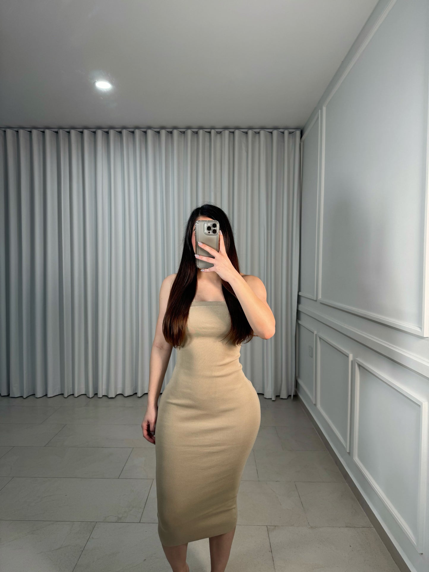 Vestido Strapple Nude