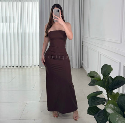 Vestido Halter Brown