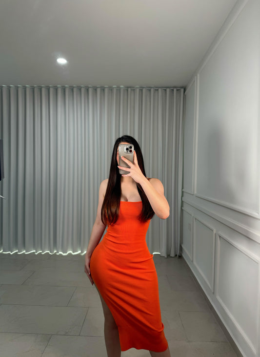 Side Orange Dress