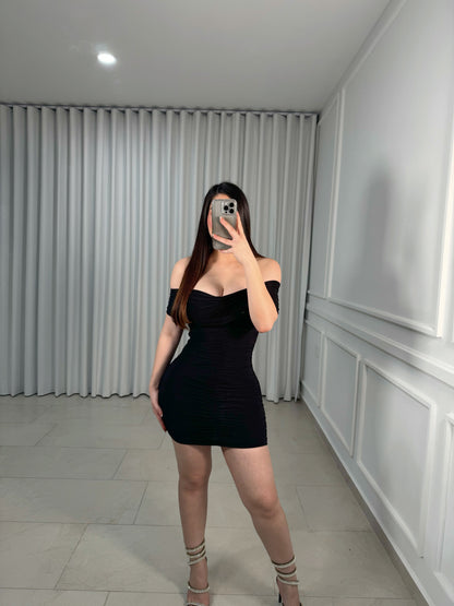 Off Black Short Dress