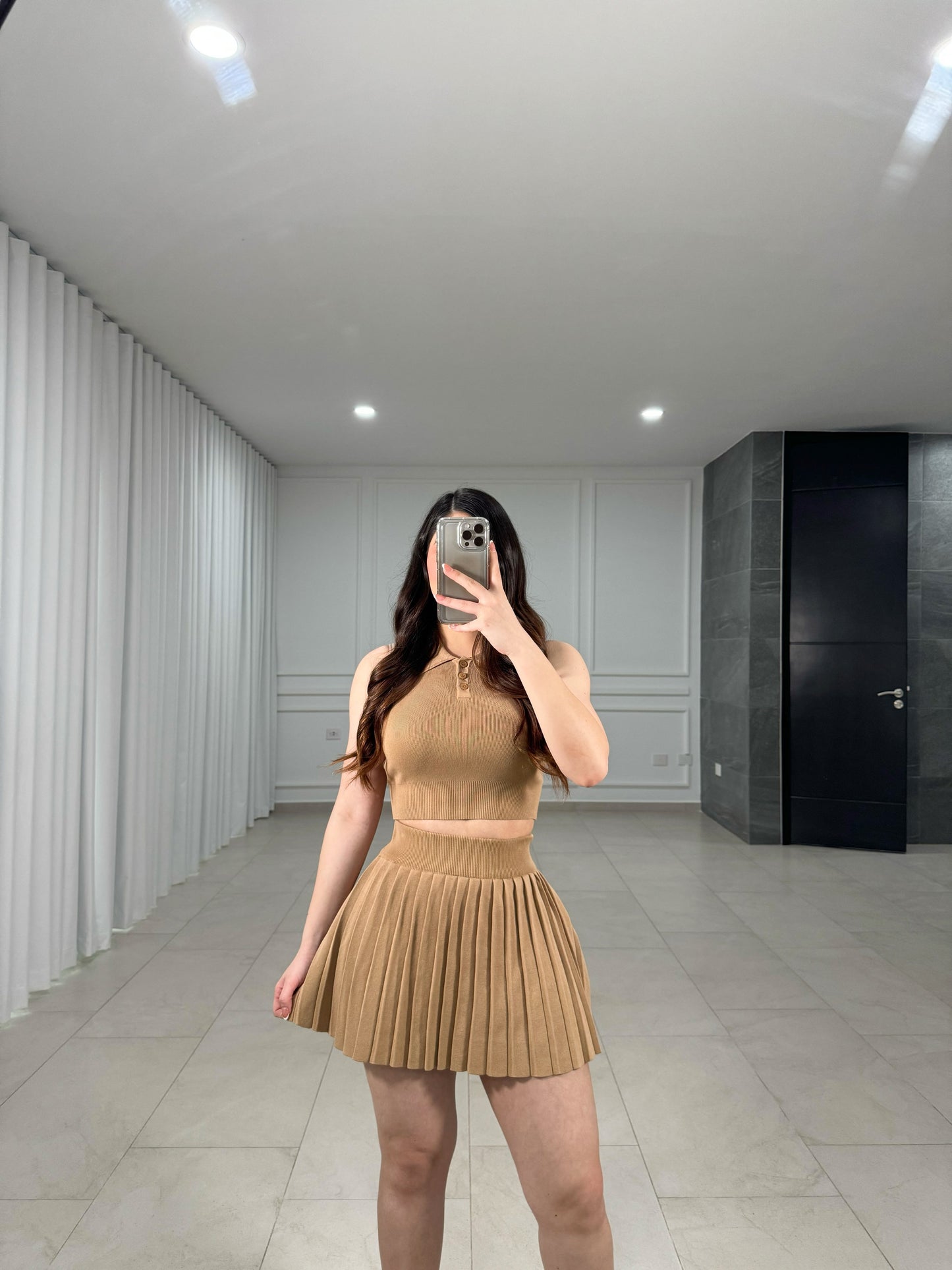 Khaki Skirt Set