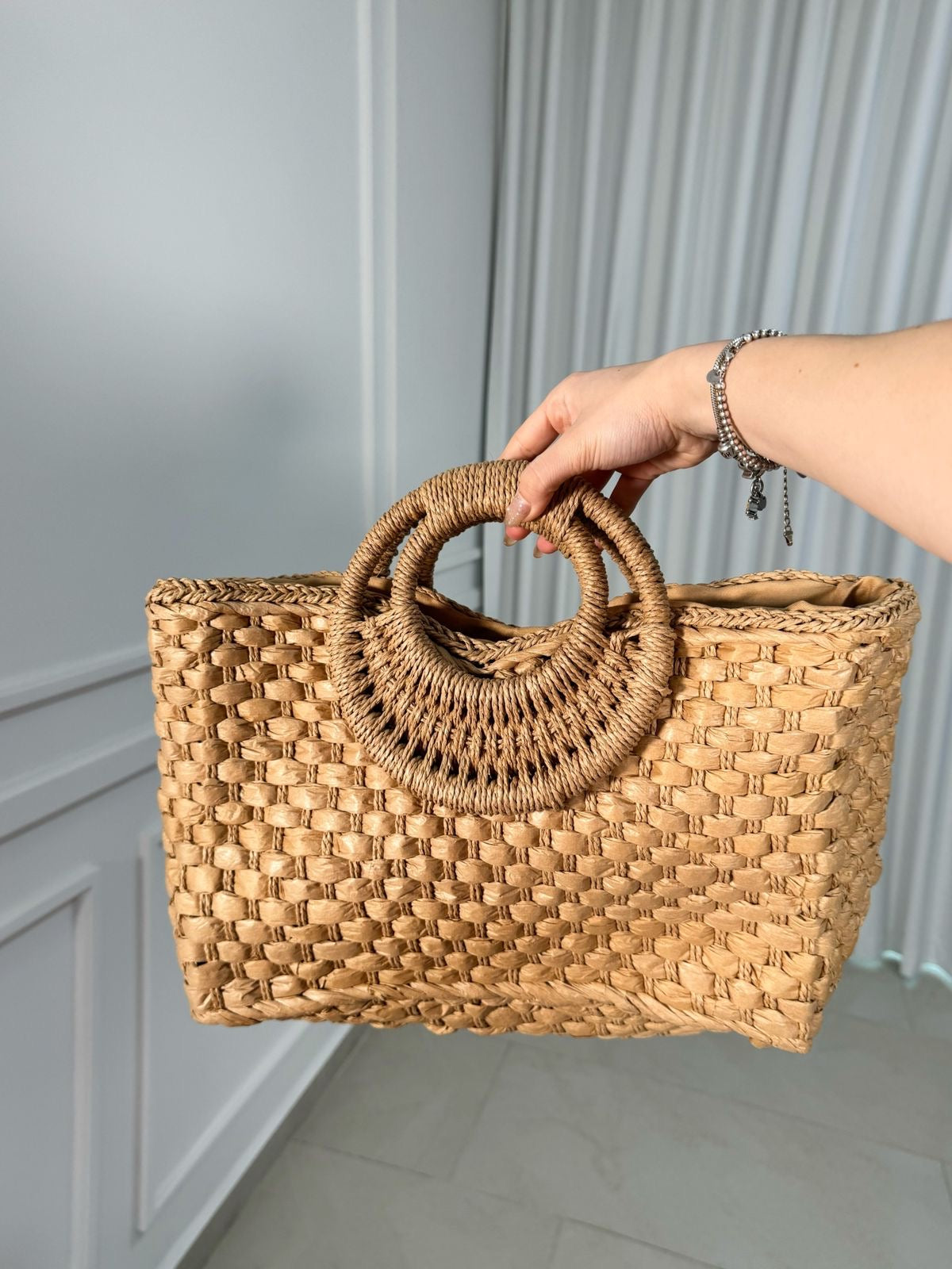 Bolsa Tote Straw Nude